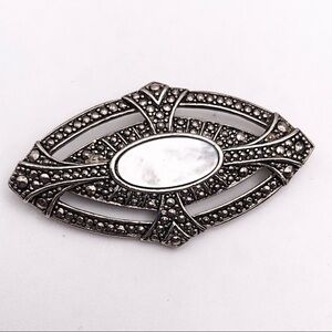Vintage Mother of Pearl & Marcasite Brooch